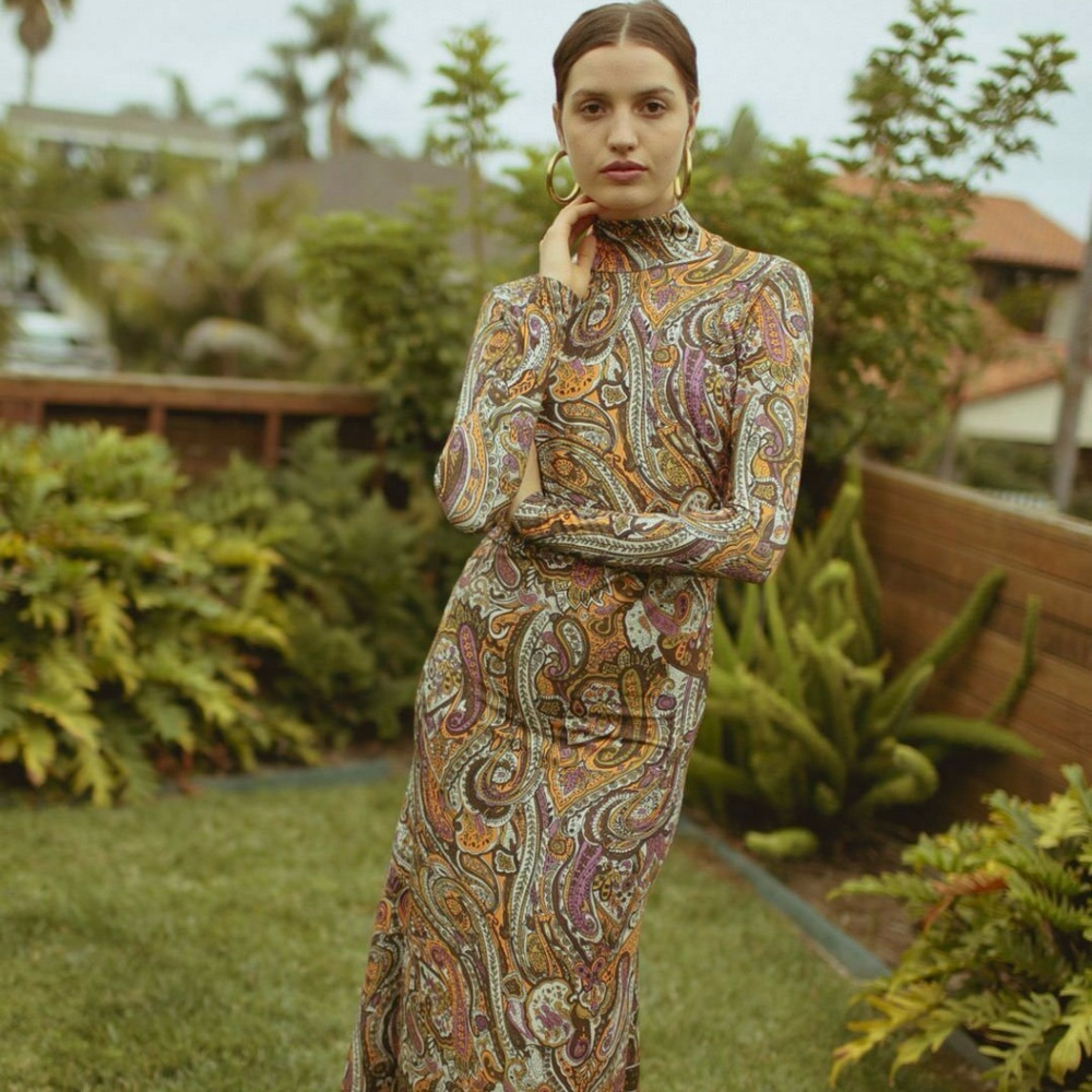 Novella Royale Blackbird Dress In Paisley NWT